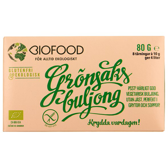 Biofood Ekologisk Grönsaksbuljong Tärning, 8 st