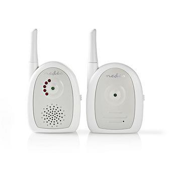 Nedis Ljud Baby Monitor | FHSS (Frequency-Hopping Spread Spectrum) | Räckvidd: 300 m | Batteridriven / Strömadapter | batterier medföljer | 6x AAA/HR03 | Grå / Vit