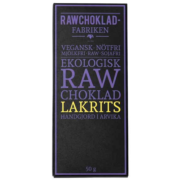 Rawchokladfabriken Ekologisk Rawchoklad Lakrits 73%, 50 g