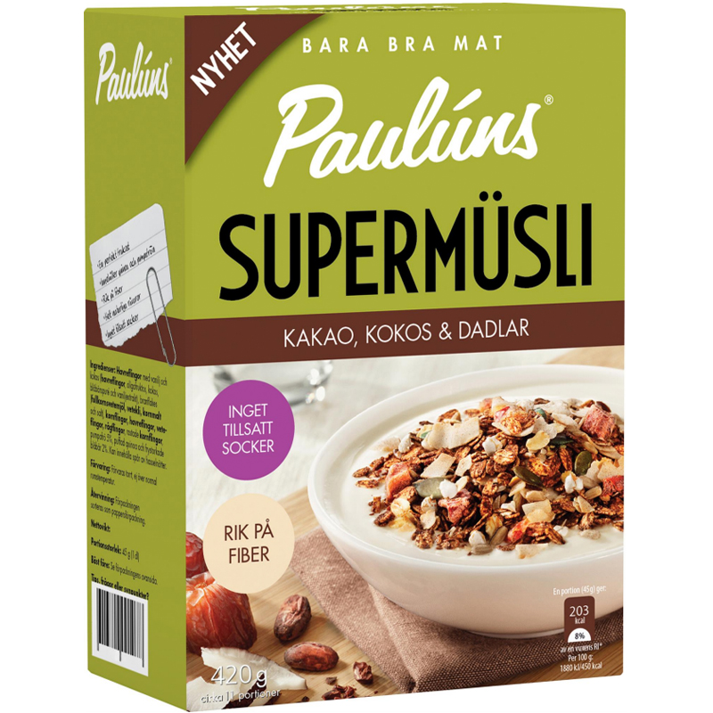 Müsli Kakao, Kokos & Dadlar 420g - 34% rabatt