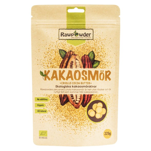 Rawpowder Ekologiska Kakaosmörskivor Criollo, 225 g