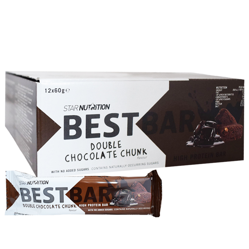 Hel Låda Proteinbars "Double Chocolate Chunk" 12 x 60g - 59% rabatt