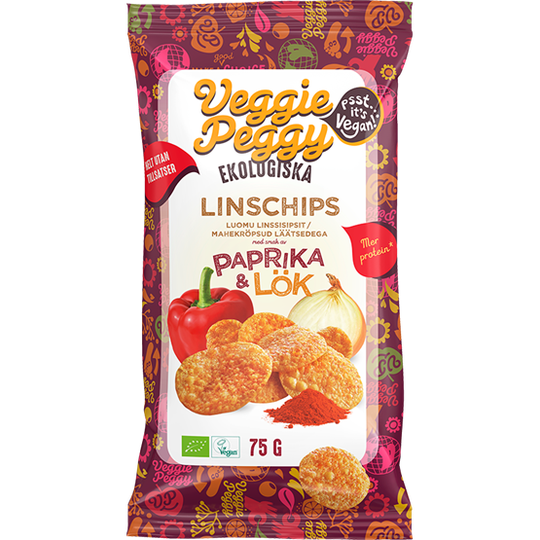 Veggie Peggy Linschips Paprika & Lök 75 g