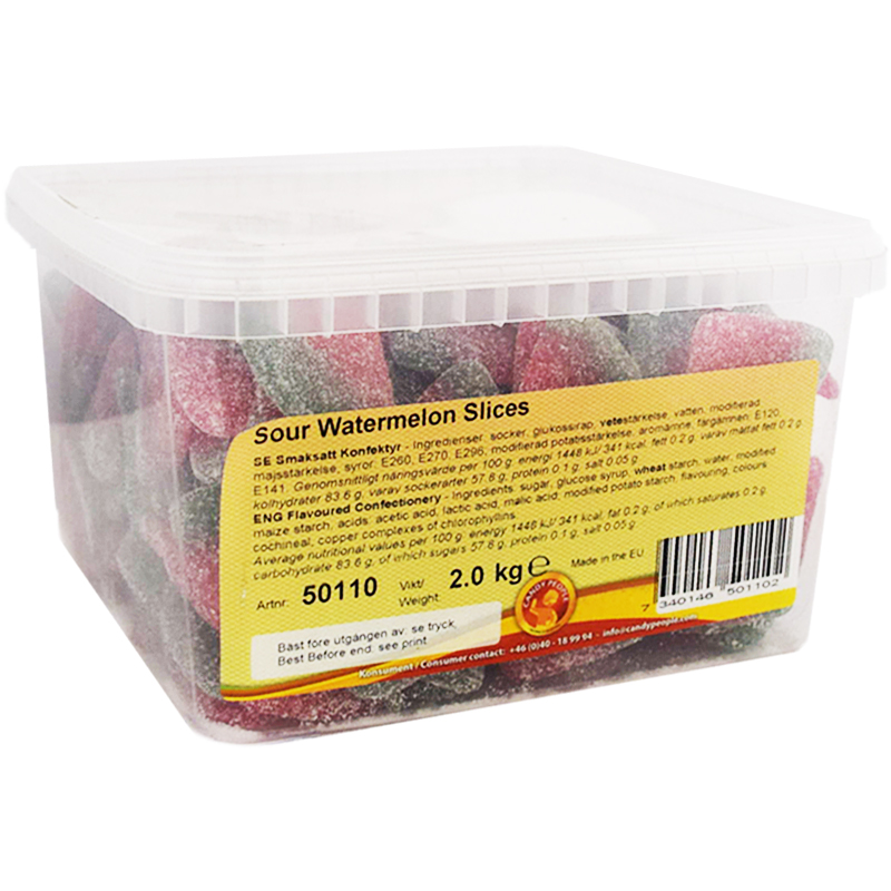 Hel Låda Godis "Sour Watermelon Slices" 2kg - 62% rabatt
