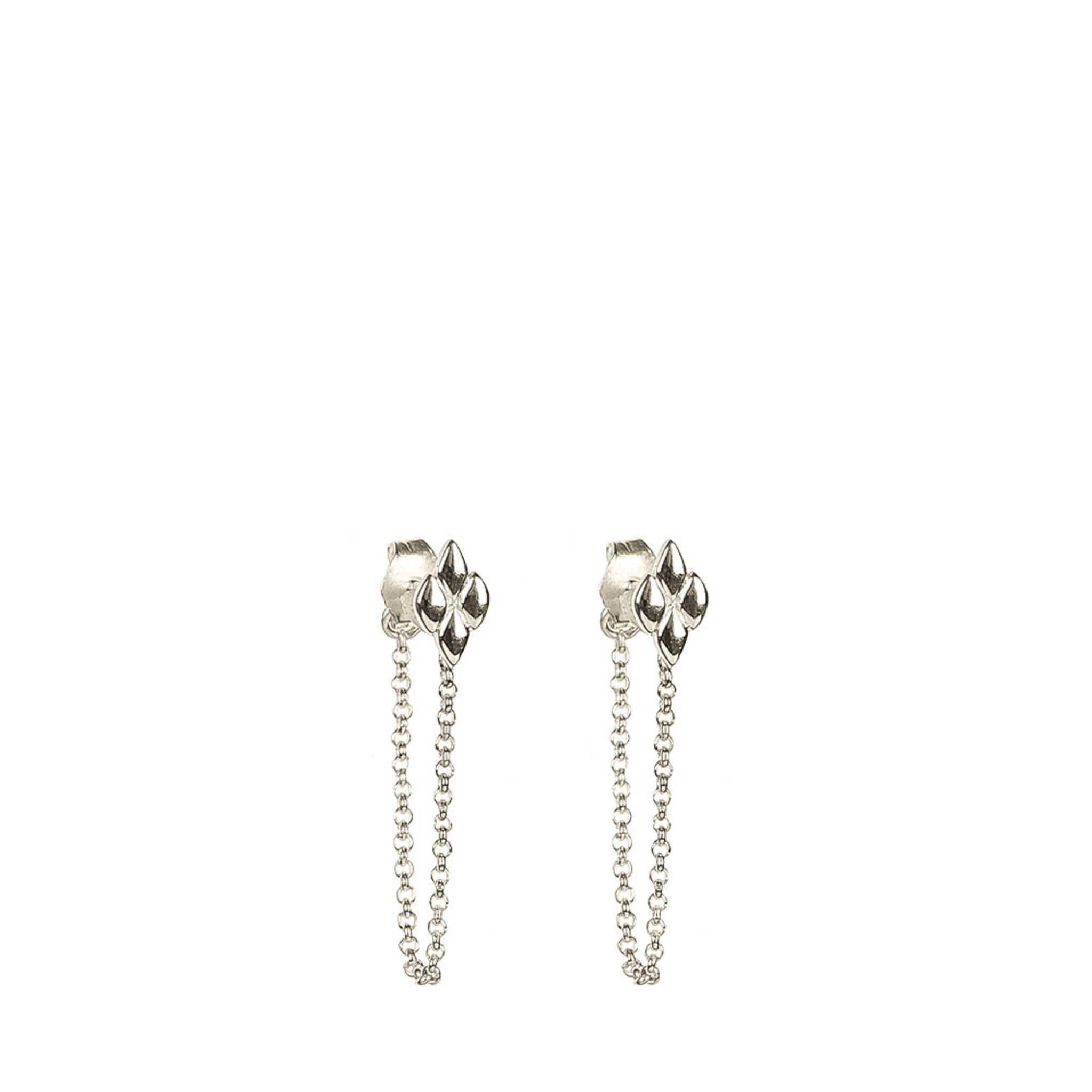 Therese Flower Chain Stud Earrings, ONE SIZE
