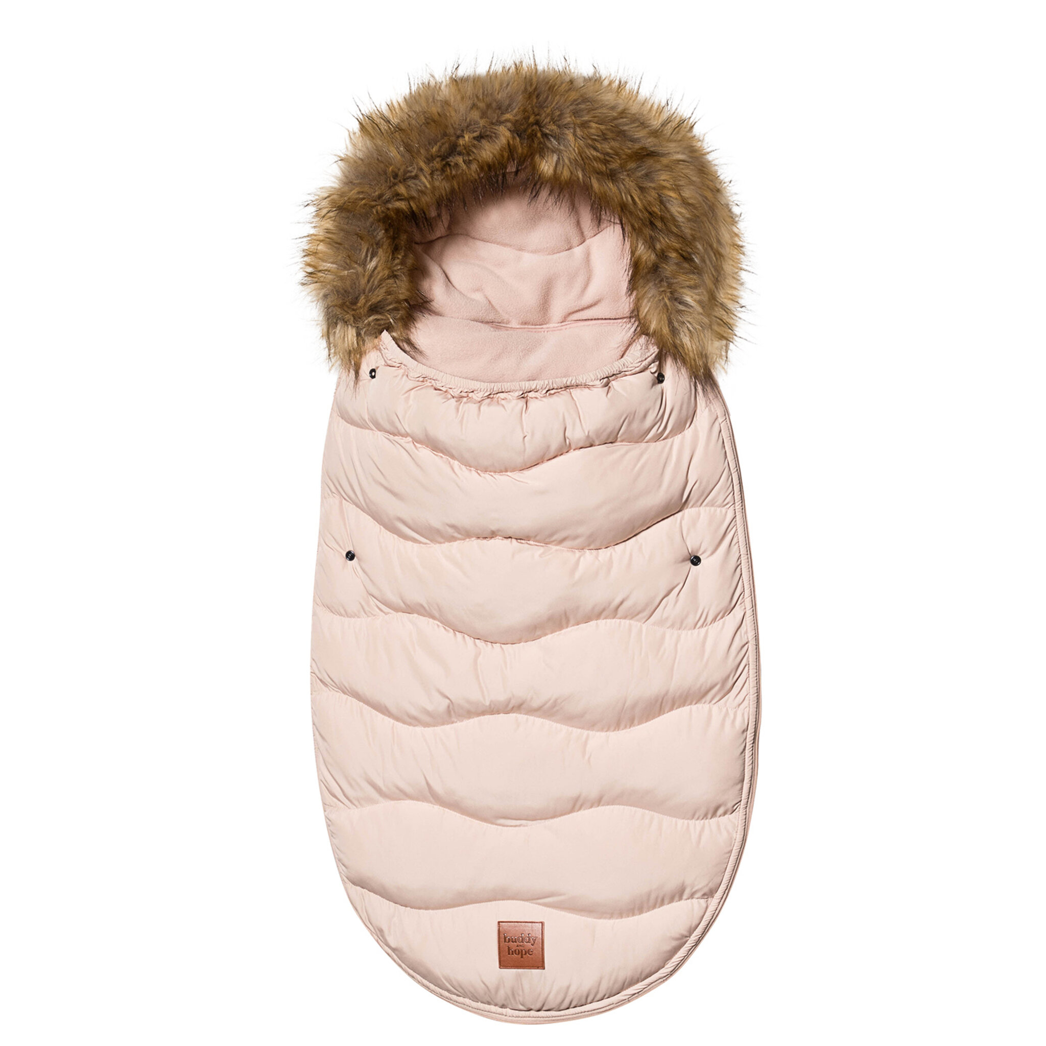 Footmuff W Fake Fur Solid Pink, ONESIZE