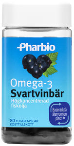 Pharbio Omega-3 svartvinbär 80 st