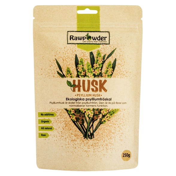 Rawpowder Ekologiska Psylliumfröskal (Husk), 250 g
