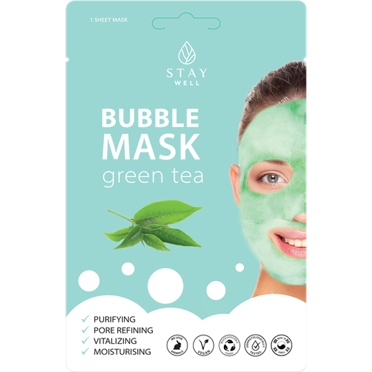 STAY Well Vegan O2 Purifying Bubble Mask Green Tea 20 g