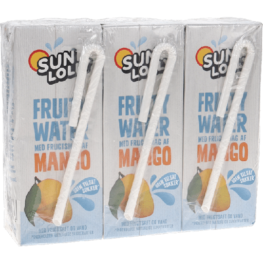 Sun Lolly Dryck Fruity Water Mango 3-Pack