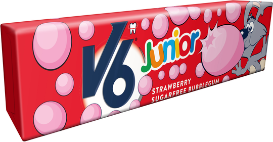 V6 Junior Strawberry tuggummi 22 g