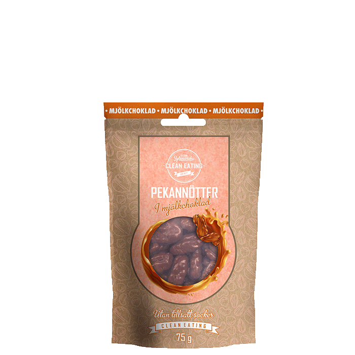 Pekannötter i mjölkchoklad, 75 g