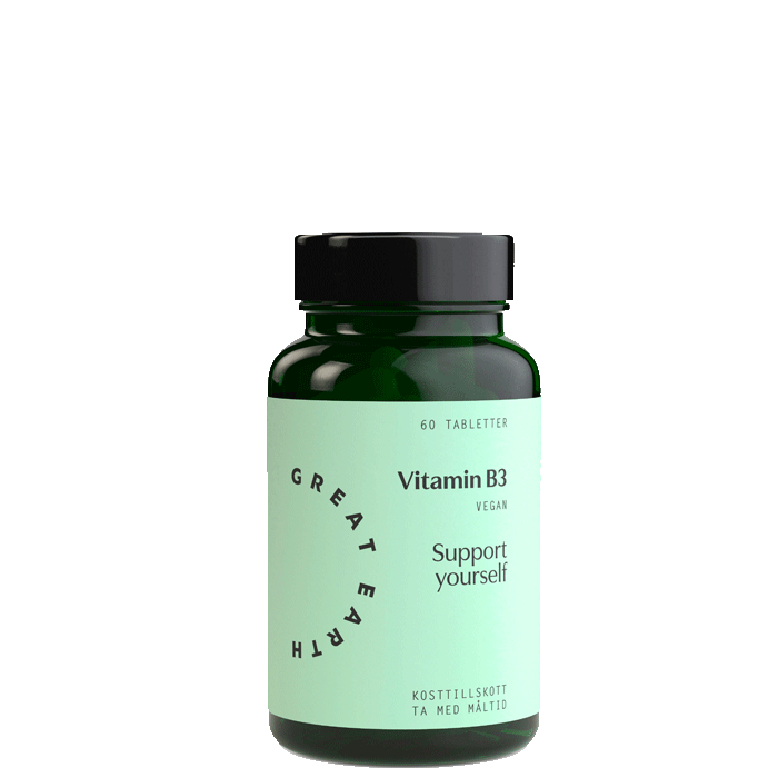 Vitamin B3 Niacin, 60 tabletter