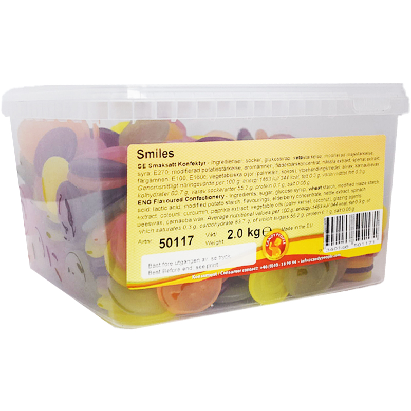 Hel Låda Godis "Smilies" 2kg - 67% rabatt