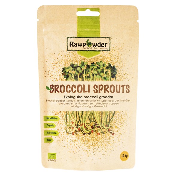 Rawpowder Ekologiska Broccoligroddar, 115 g