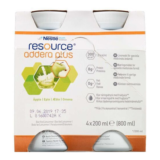 Resource Addera Plus Äpple 4 x 200 ml