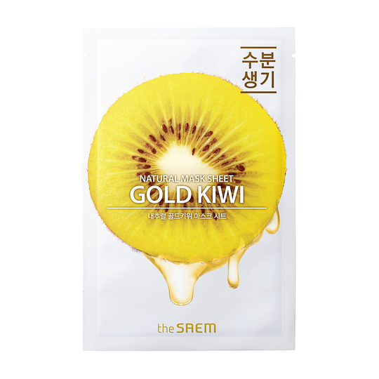 The Saem Natural Gold Kiwi Mask Sheet Mascarilla Kiwi Dorado 21 ml