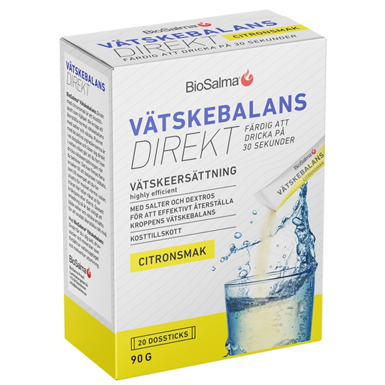 BioSalma Vätskebalans Direkt Citron 20 dos-sticks