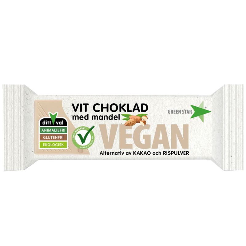 Eko Vit choklad med mandel - 47% rabatt