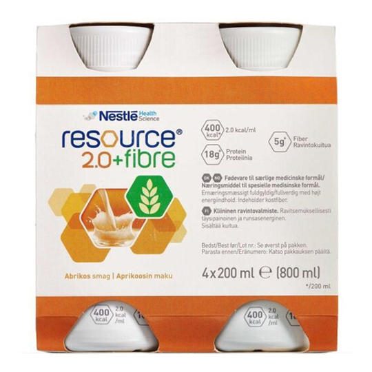 Resource 2.0+FIBRE Aprikos 4 x 200 ml