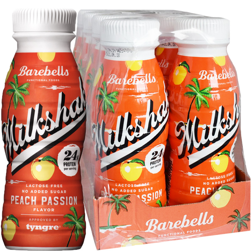 Hel Låda Milkshake Protein "Peach Passion" 8 x 330ml - 38% rabatt