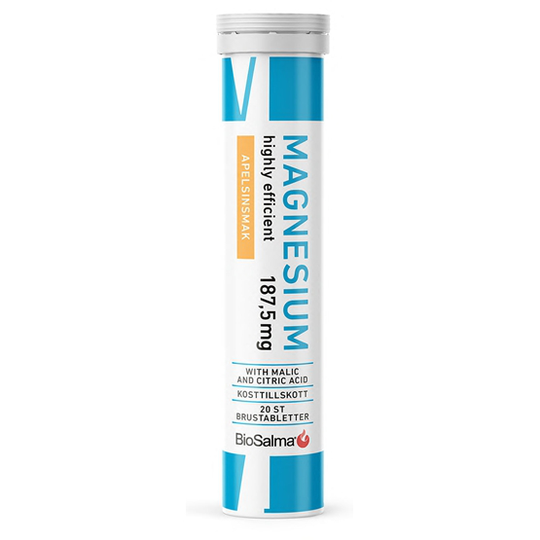 Biosalma Magnesium 187,5 mg Apelsin 20 brustabletter