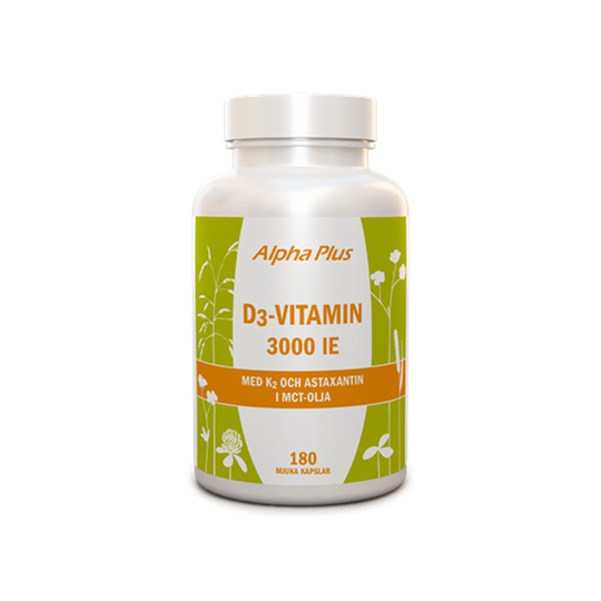 Alpha Plus D3-vitamin 3000 IE + K2 180 kapslar