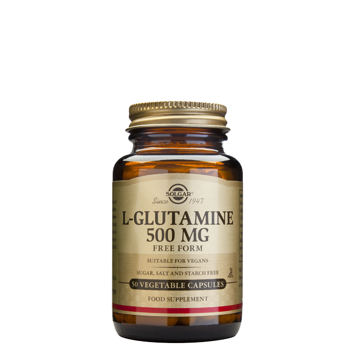 L-glutamin 500 mg, 50 kapslar