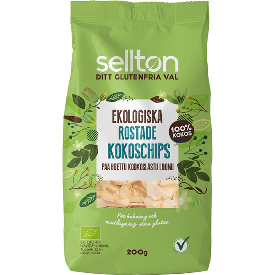 Sellton Kokoschips Rostade Eko 200 g
