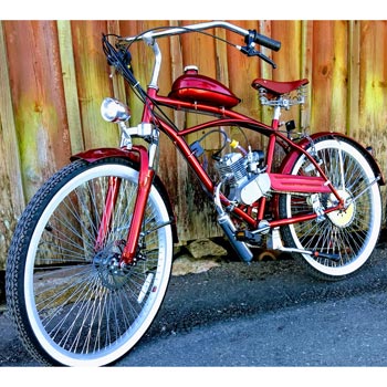 Cykel med påhängsmotor 49cc / Retro