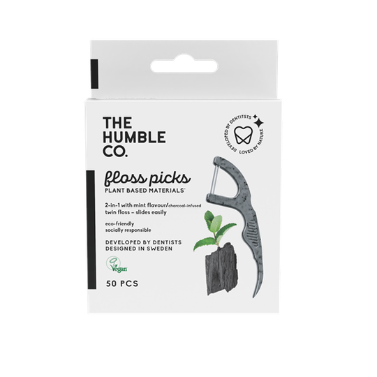 The Humble Co. Humble Floss Picks Charcoal 50 st