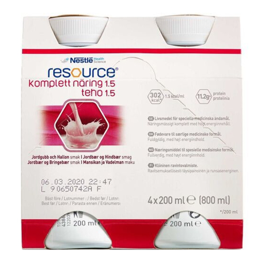 Resource Komplett Näring Hallon-Jordgubb 4 x 200 ml