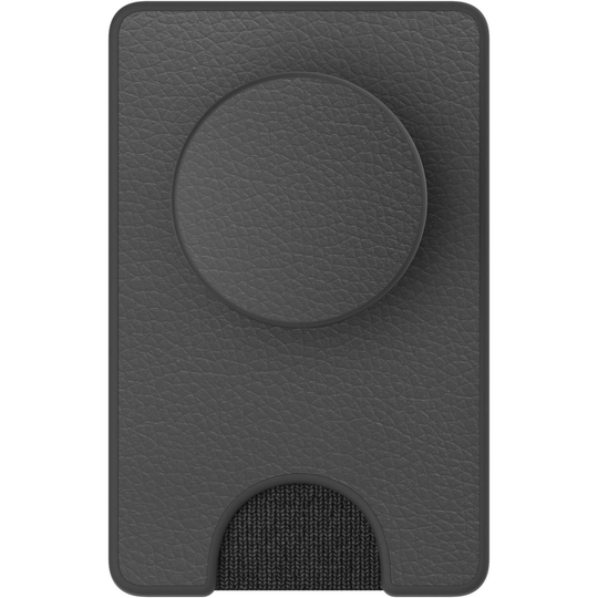 POPSOCKETS Wallet Pebbled Vegan Leather Black Avtagbar Mobil Plånbok PopWallet+