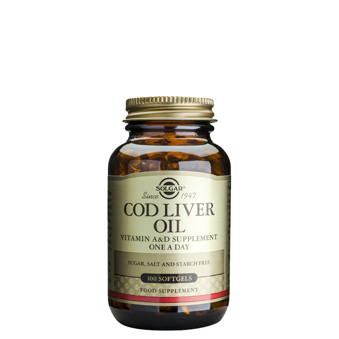 Cod Liver Oil (naturlig A- & D-vitamin), 100 softgel