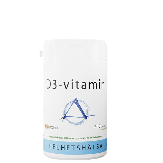 D3-vitamin, 50 µg, 2000 IE, 200 kapslar