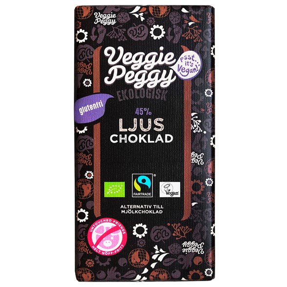 Veggie Peggy Ekologisk Ljus Choklad, 85 g