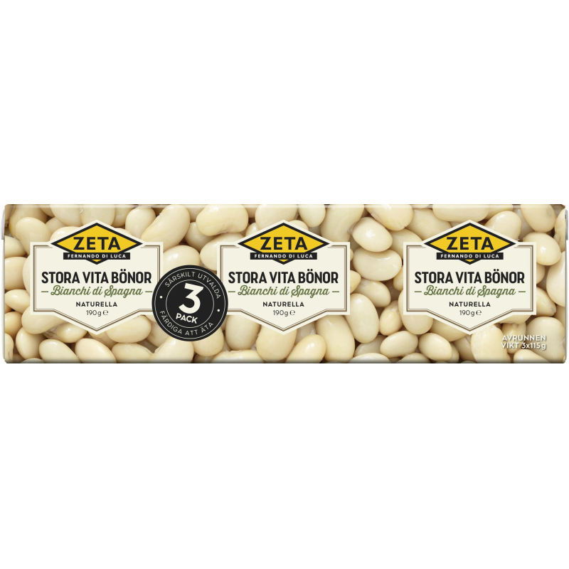 Vita Bönor 3 x 190g - 34% rabatt