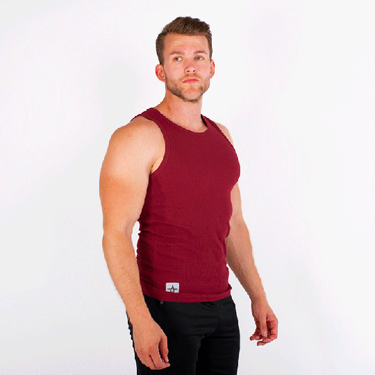 Star Rib Tank Top, Maroon