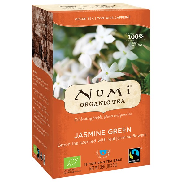 Numi Organic Tea Jasmine Green, 18 påsar