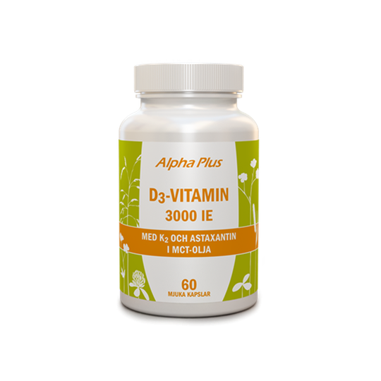 Alpha Plus D3-vitamin 3000 IE + K2 60 kapslar