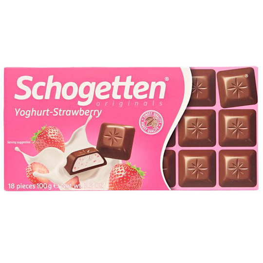 Schogetten Mjölkchoklad Youghurt & jordgubbsfyllning