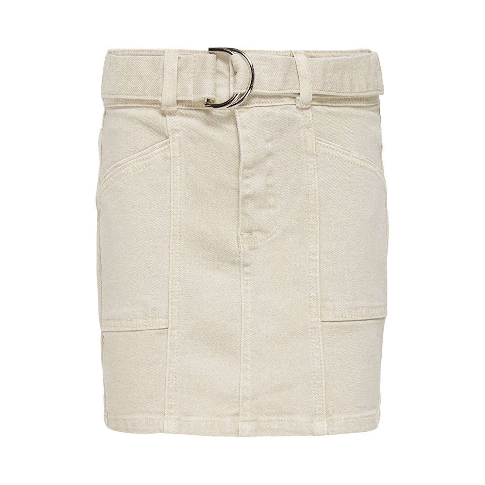 KONIDA ECRU BELTED SKIRT PNT