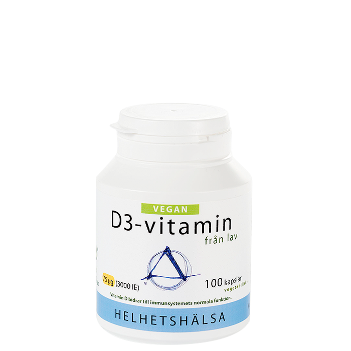 D3-vitamin Vegan 75 mcg, 3000 IE, 100 kapslar