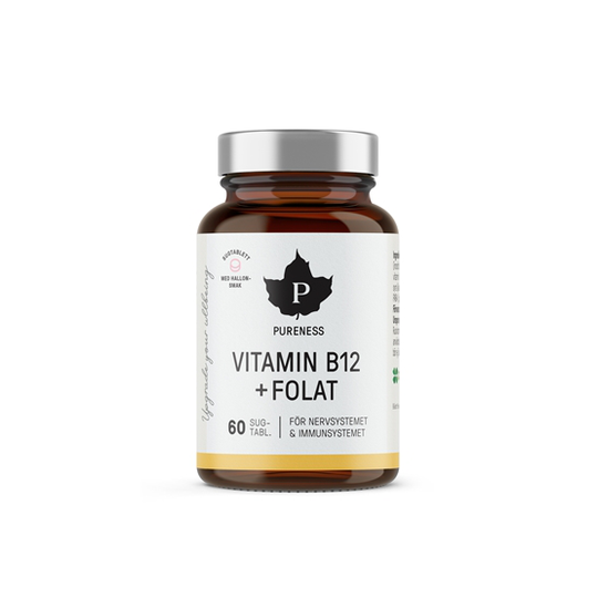 Pureness Vitamin B12 + Folat Hallon 60 sugtabletter