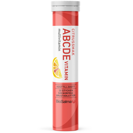 BioSalma ABCDE-vitamin Citrus 20 brustabletter