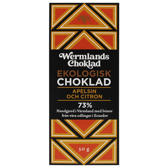 WermlandsChoklad Ekologisk Choklad Apelsin & Citron 73%, 50 g
