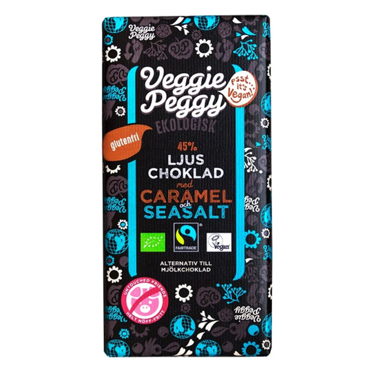 Veggie Peggy Ljus Choklad Karamell & Havssalt 85 g