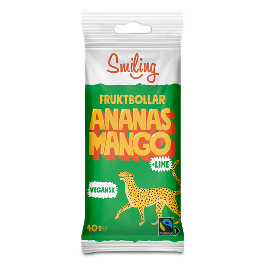 Smiling Fruktbollar Mango/Ananas/Lime 40 g