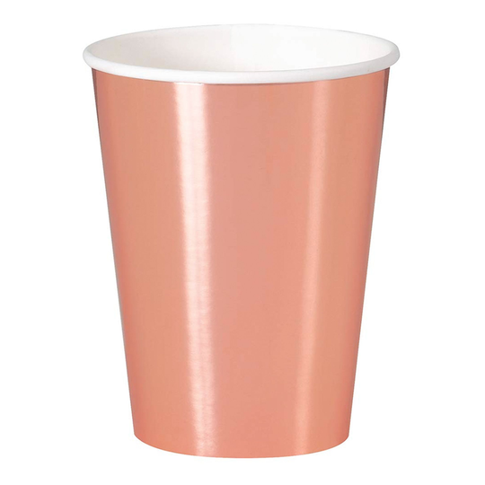 Pappersmuggar Roséguld Stora - 8-pack