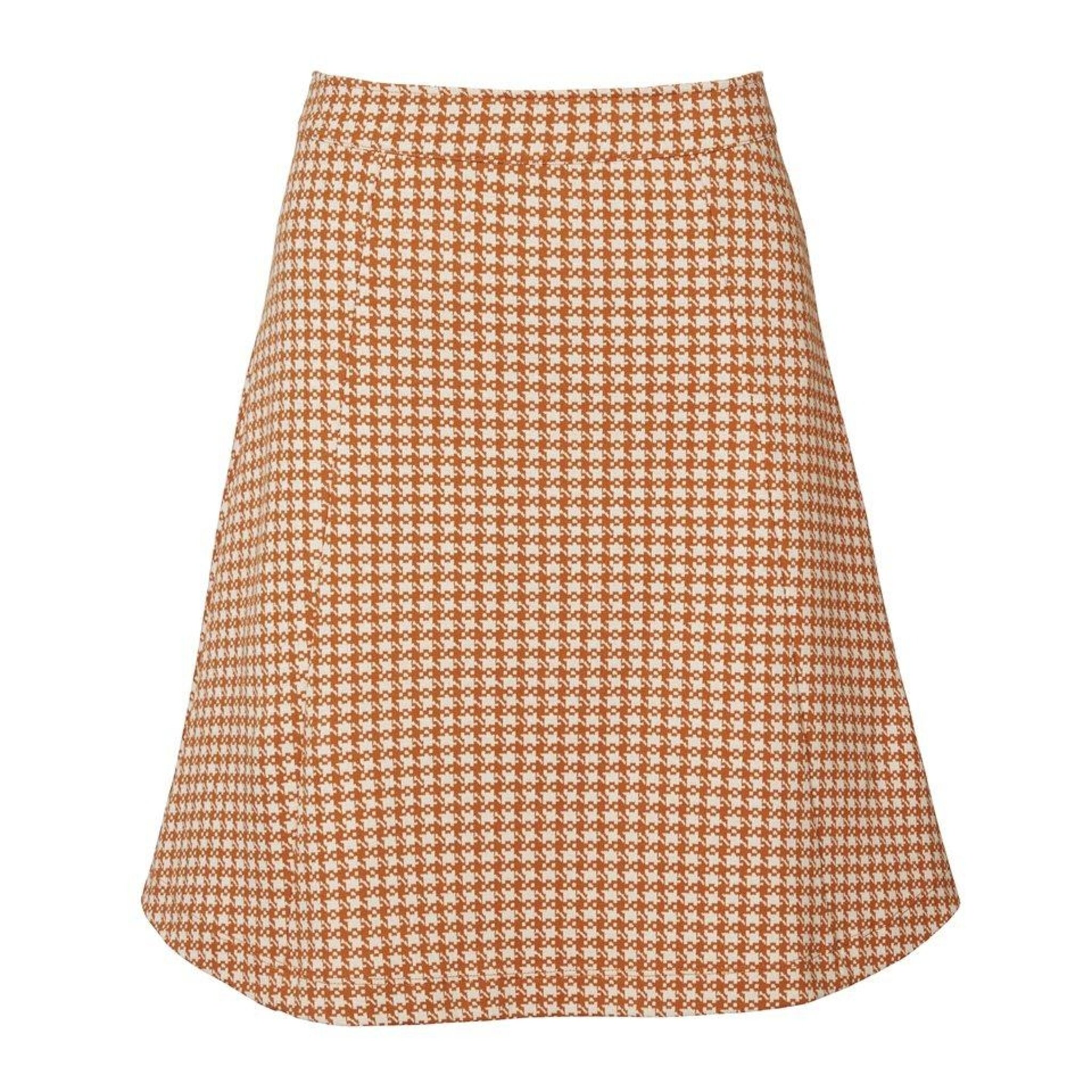 Klassisk Kjol I Hundtandsmönster - Madeleine Skirt Orange